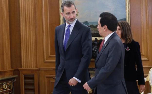 El rey Felipe VI se reúne con el presidente del Parlamento Centroamericano, Tony Raful Tejada.