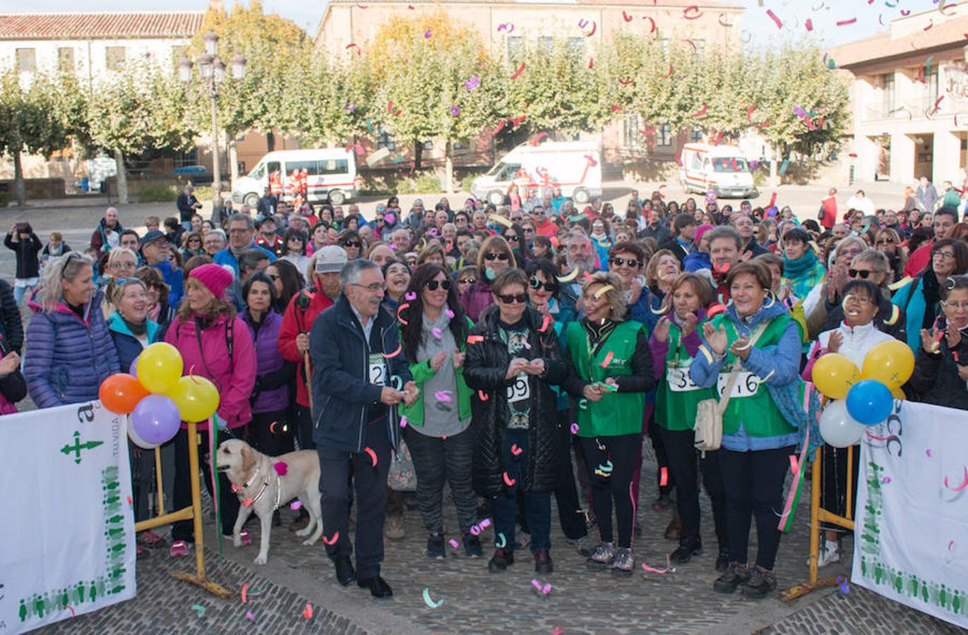 La iniciativa 'En marcha por la vida' ha reunido unas 650 personas para salir de paseo en una iniciativa organizada por la Asociación Española Contra el Cáncer de La Rioja, organizadora de la caminata que cubrió unos 12 kilómetros desde Santo Domingo de la Calzada y Hervías, y regreso. 