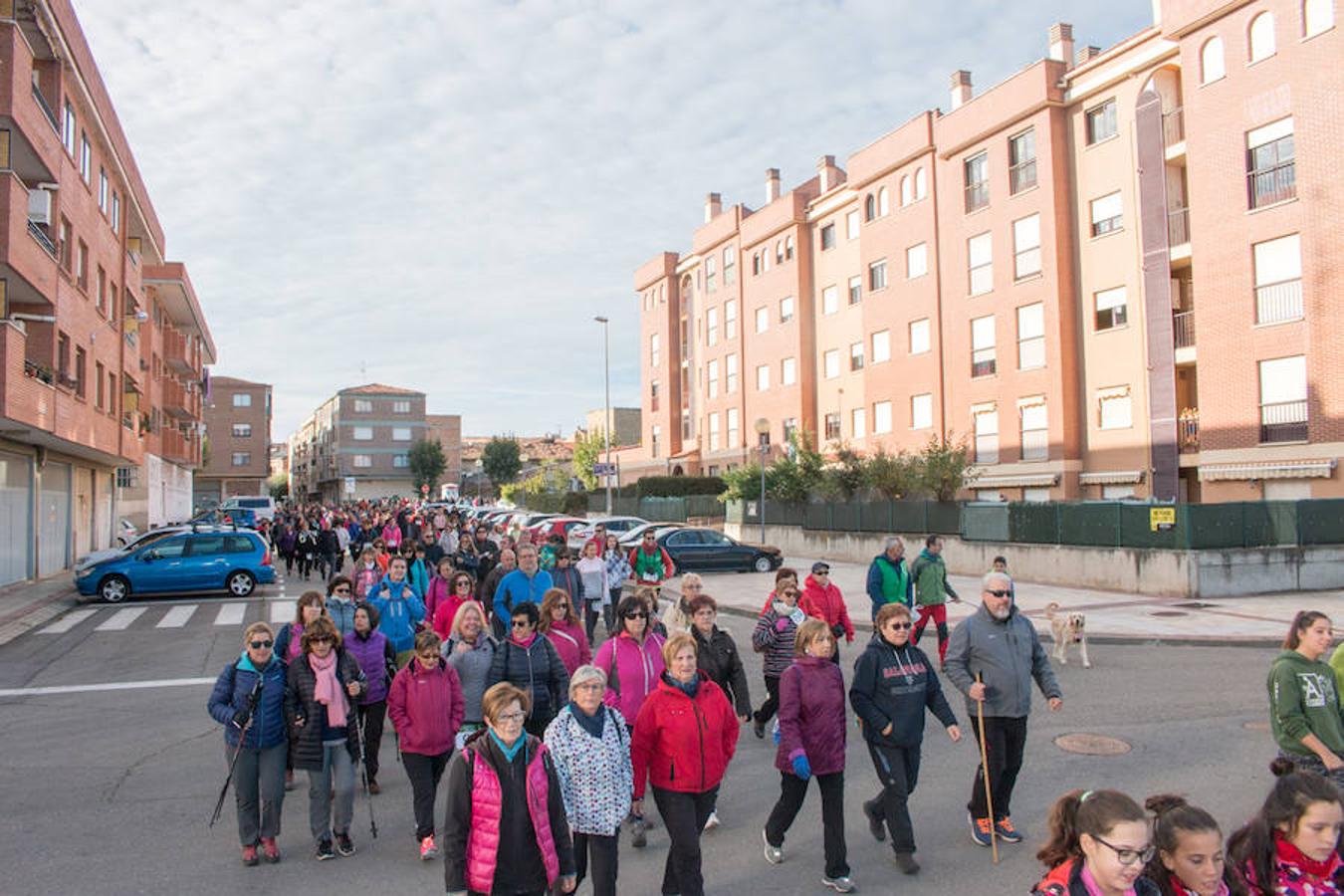 La iniciativa 'En marcha por la vida' ha reunido unas 650 personas para salir de paseo en una iniciativa organizada por la Asociación Española Contra el Cáncer de La Rioja, organizadora de la caminata que cubrió unos 12 kilómetros desde Santo Domingo de la Calzada y Hervías, y regreso. 