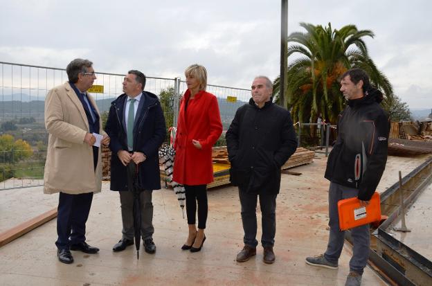 Cuevas, Martínez-Portillo y Ortega visitaron ayer las obras. 