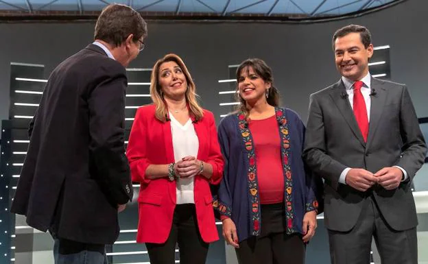 Los cuatro principales candidatos a la Presidencia de la Junta de Andalucía. 