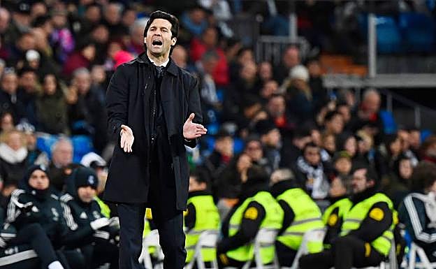 Santiago Solari, durante el partido. 
