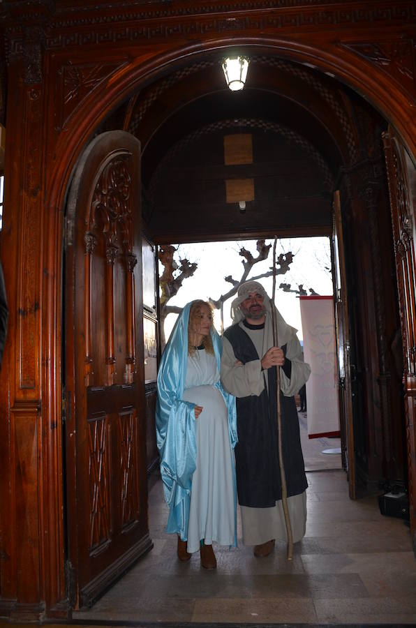 Representación de un belén viviente que ha habido esta tarde en el santuario del Carmen en Calahorra