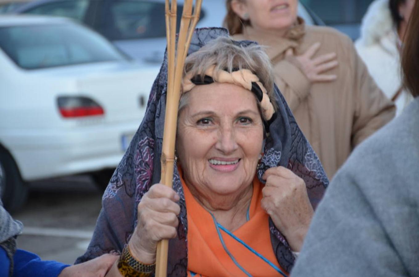 Representación de un belén viviente que ha habido esta tarde en el santuario del Carmen en Calahorra