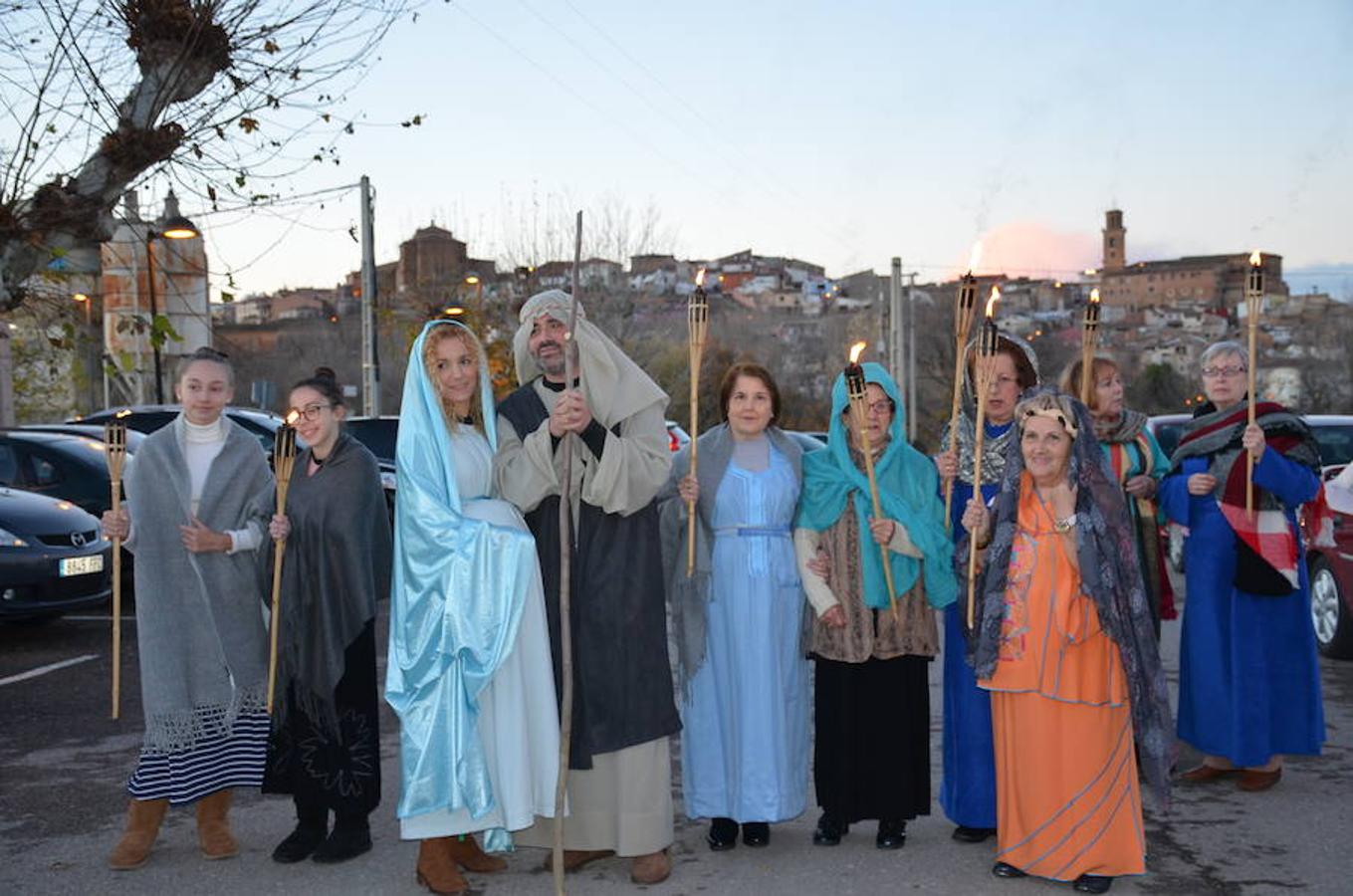 Representación de un belén viviente que ha habido esta tarde en el santuario del Carmen en Calahorra