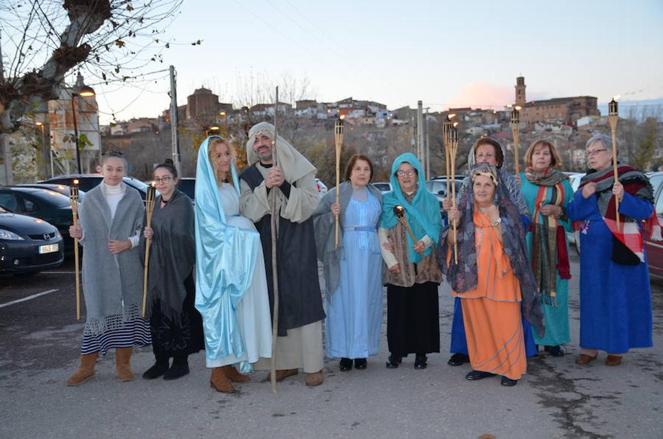 Representación de un belén viviente que ha habido esta tarde en el santuario del Carmen en Calahorra