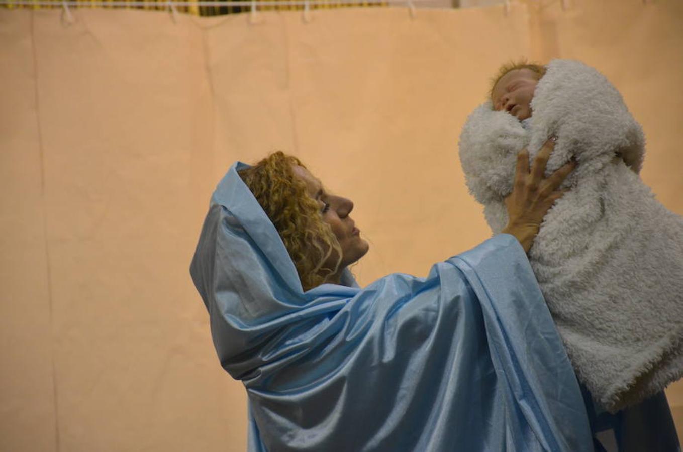 Representación de un belén viviente que ha habido esta tarde en el santuario del Carmen en Calahorra