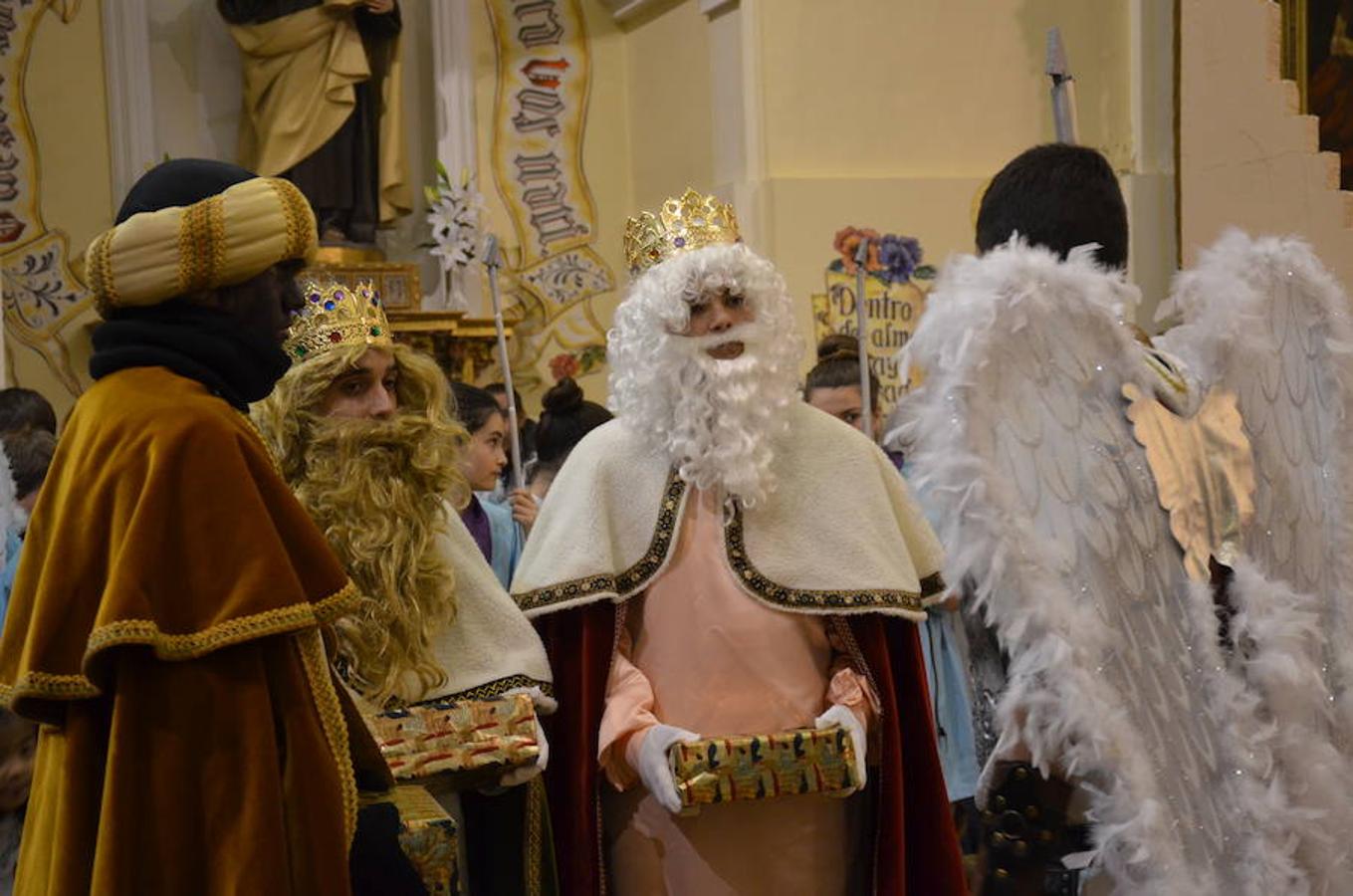 Representación de un belén viviente que ha habido esta tarde en el santuario del Carmen en Calahorra