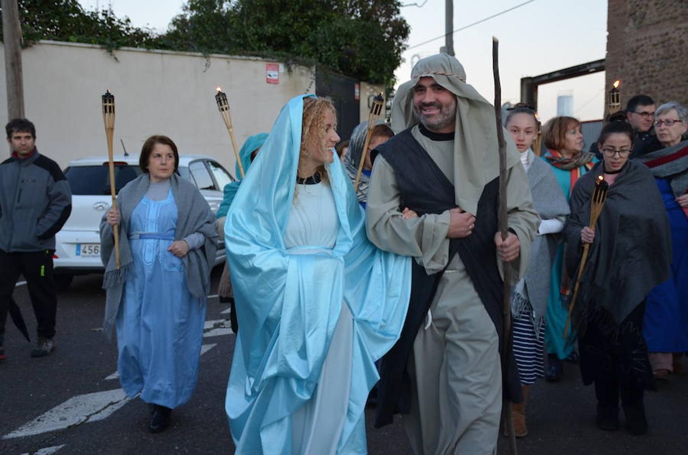 Representación de un belén viviente que ha habido esta tarde en el santuario del Carmen en Calahorra