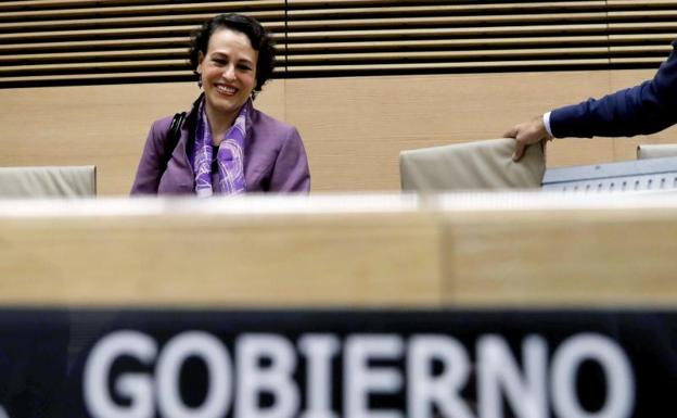 Magdalena Valerio en la Comisión de Trabajo del Congreso.