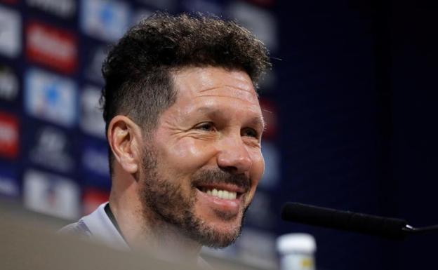 Diego Pablo Simeone, durante la rueda de prensa previa al Atlético-Espanyol.