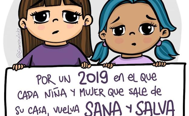 Viñeta que se ha convertido en el símbolo solidario tras el brutal asesinato de la profesora Laura Luelmo en España.