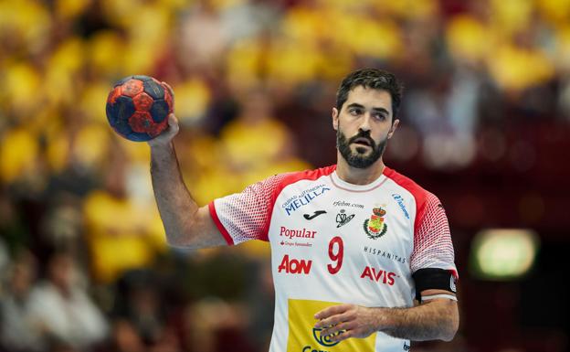 Raúl Entrerríos, durante un partido con los Hispanos.