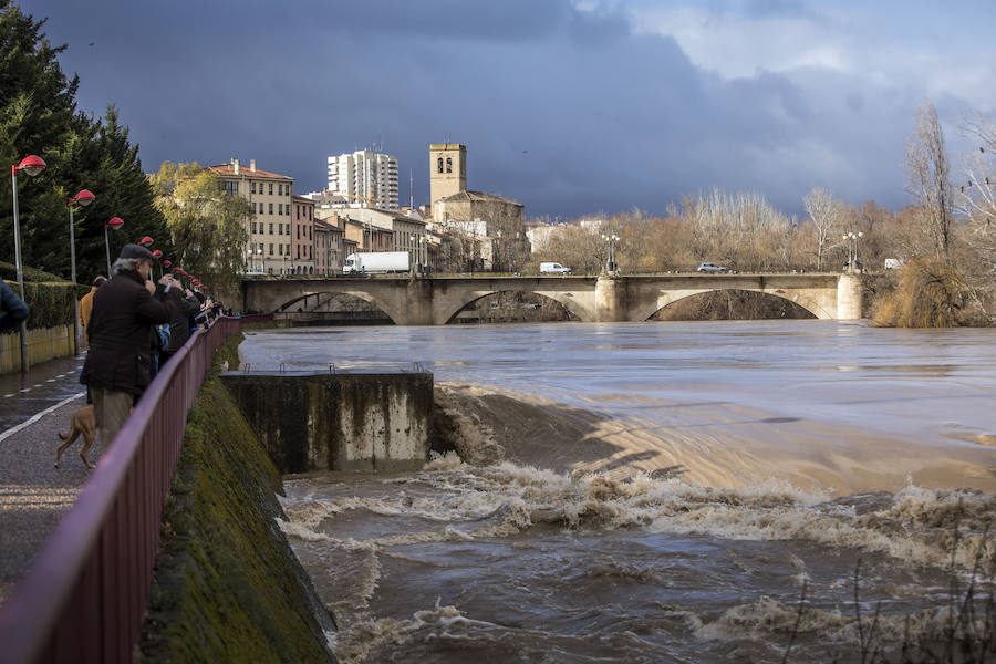 Numerosos ciudadanos se acercaron a ver las revueltas aguas durante la jornada