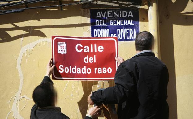 Simulacro del cambio de la calle Primo de Rivera en Logroño. 