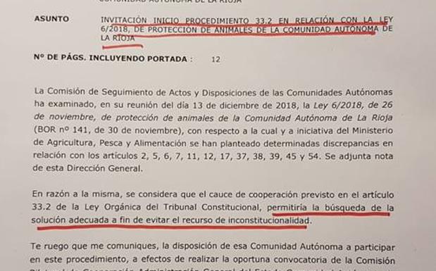 El documento remitido por el Gobierno nacional