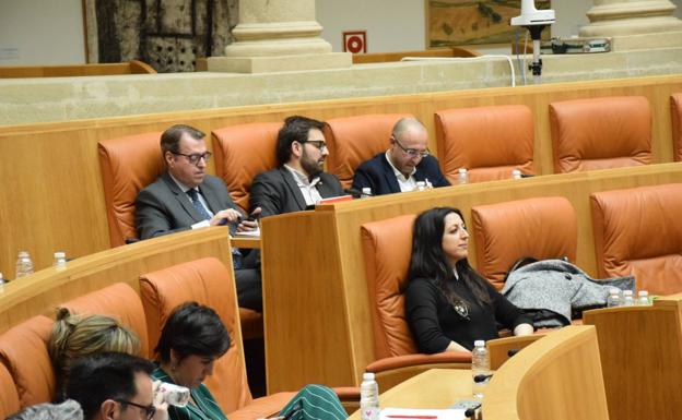 Grajea, delante de Ubis, en el pleno de este jueves. 