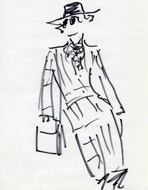 Uno de los bocetos de Lagerfeld para la colección. 