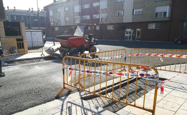 Obras en las calles de Haro.