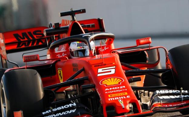 El Ferrari, en el circuito de Montmeló. 