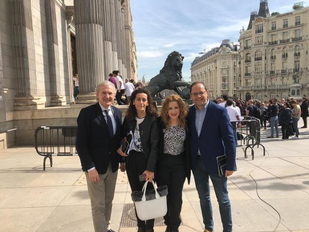 Los diputados Del Río, Cotelo, Carreño y Luena, en una imagen de archivo ante las Cortes. 