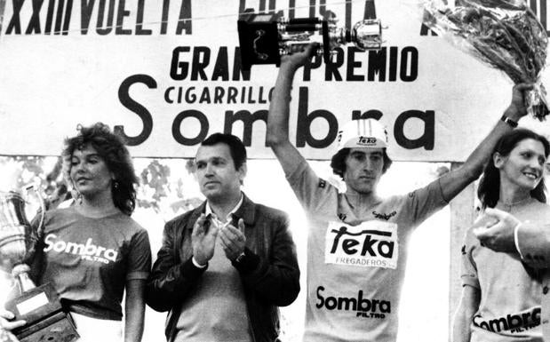 El ciclista Marino Lejarreta en la Vuelta Ciclista a La Rioja 1982.