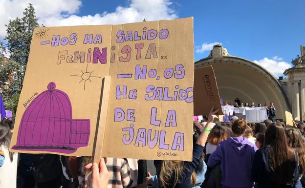 Manifestación estudiantil, que ha concluido en el Espolón pasadas las dos de la tarde. 