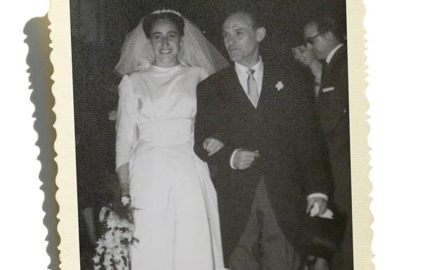 p Matrimonio. La boda entre Eliseo Pinedo y María Teresa Hernández se celebró el 7 de octubre de 1960 en la iglesia Imperial de Santa María de Palacio de Logroño.