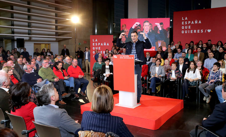 El presidente de España visitó la capital riojana, se paseó por Logroño y ofreció un mitin