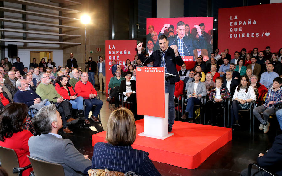 El presidente de España visitó la capital riojana, se paseó por Logroño y ofreció un mitin