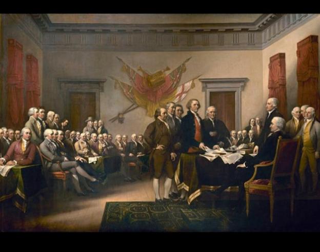 'Declaración de independencia', obra de John Trumbull que se exhibe en el Capitolio de Washington.