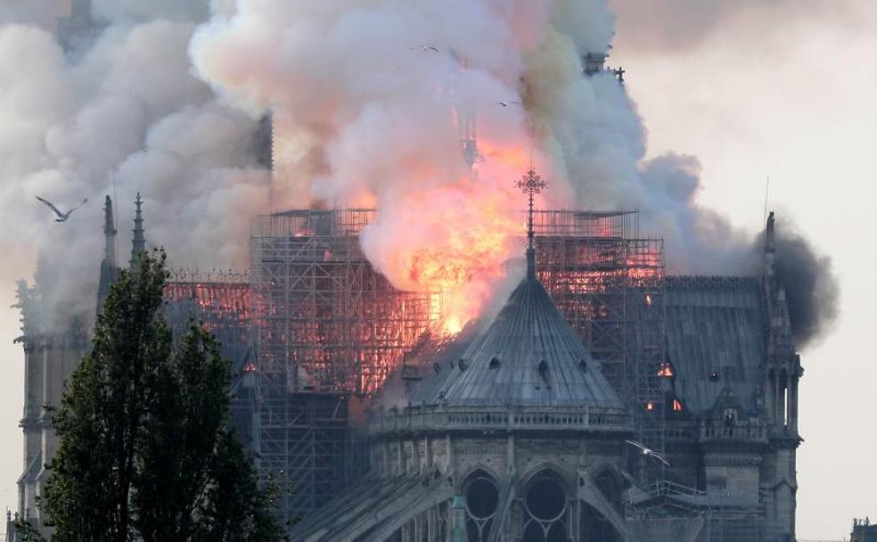 Incendio en la catedral de Notre Dame.
