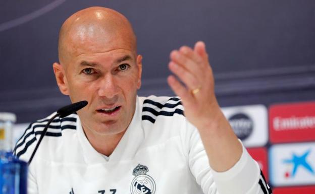 Zinedine Zidane, en rueda de prensa. 