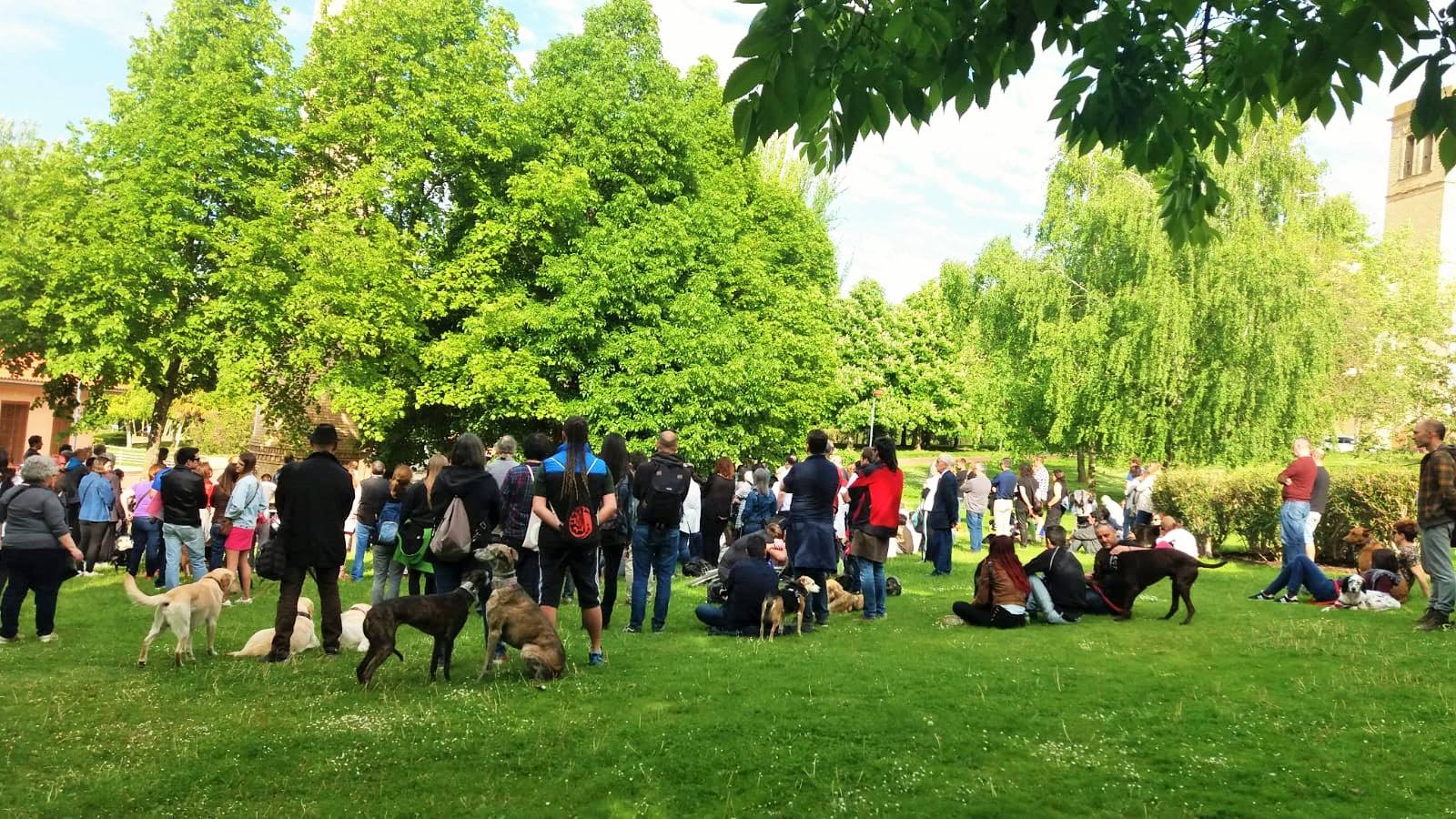 Cientos de personas y decenas de perros se reúnen en el parque del Ebro de Logroño en honor del adiestrador canino