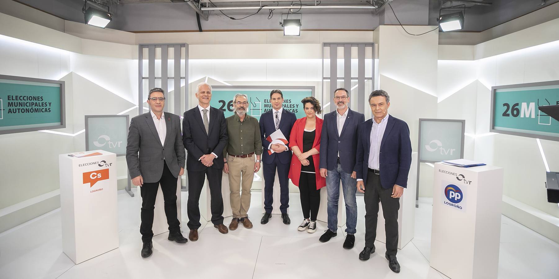 Fotos: La otra cara del debate de los candidatos a la Alcaldía de Logroño en TVR