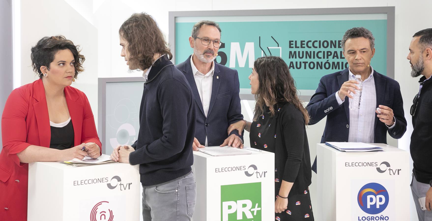 Fotos: La otra cara del debate de los candidatos a la Alcaldía de Logroño en TVR