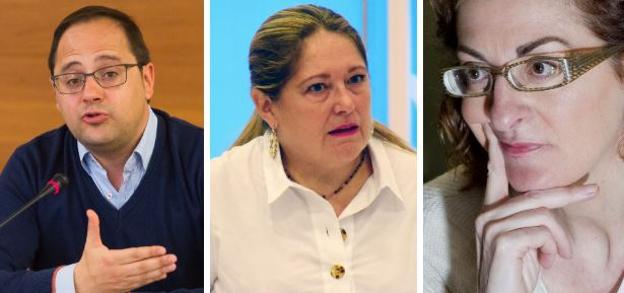 Cesar Luena, Esther Herranz y Maite Pagazaurtundua.