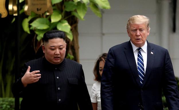Kim Jong-un y Donald Trump, el pasado mes de febrero en la cumbre de Hanoi.