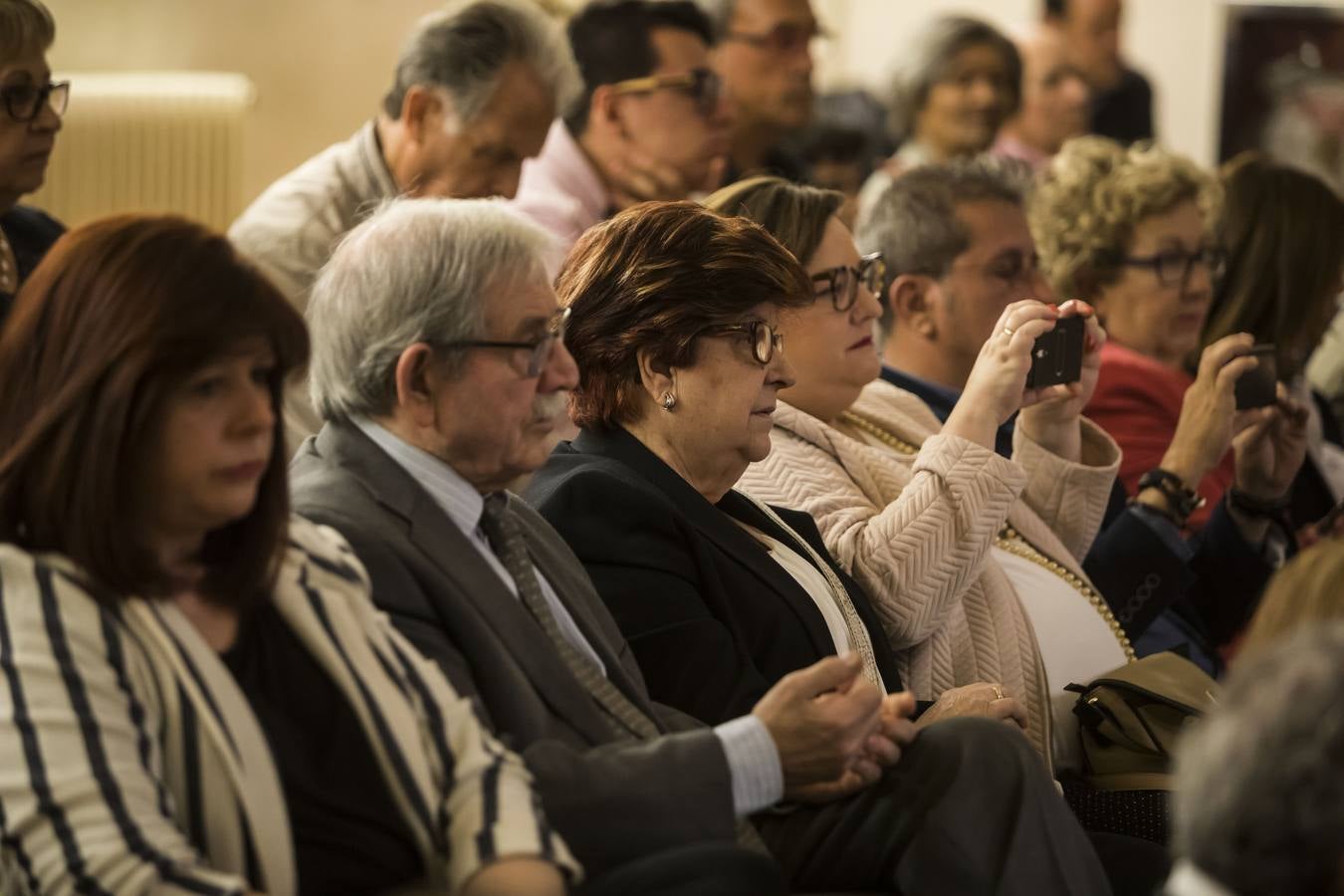 Acto de entrega de la Insignias de San Bernabé, en esta ocasión, al periodista Fernando Lázaro; la presidenta del CERMI, Manoli Muro; el médico Joaquín Yangüela; y la voluntaria María Jesús Romero