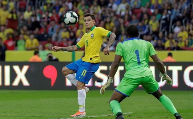 Coutinho, durante el partido que midió a Brasil con Honduras el 9 de junio. 