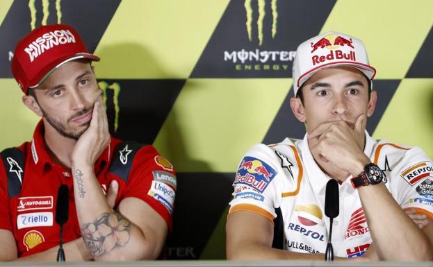 Andrea Dovizioso y Marc Márquez.