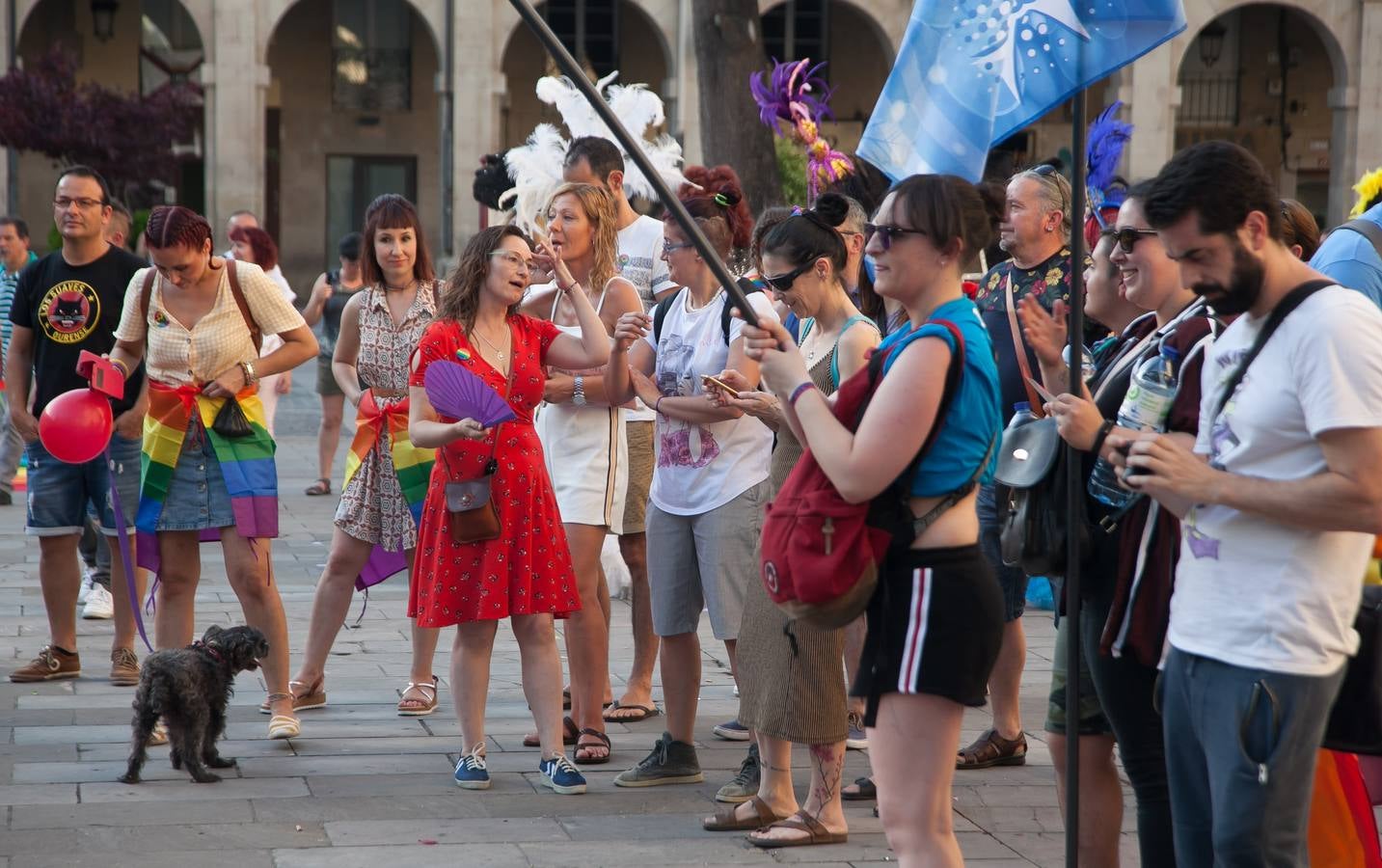 Unos jóvenes, durante la manifestación