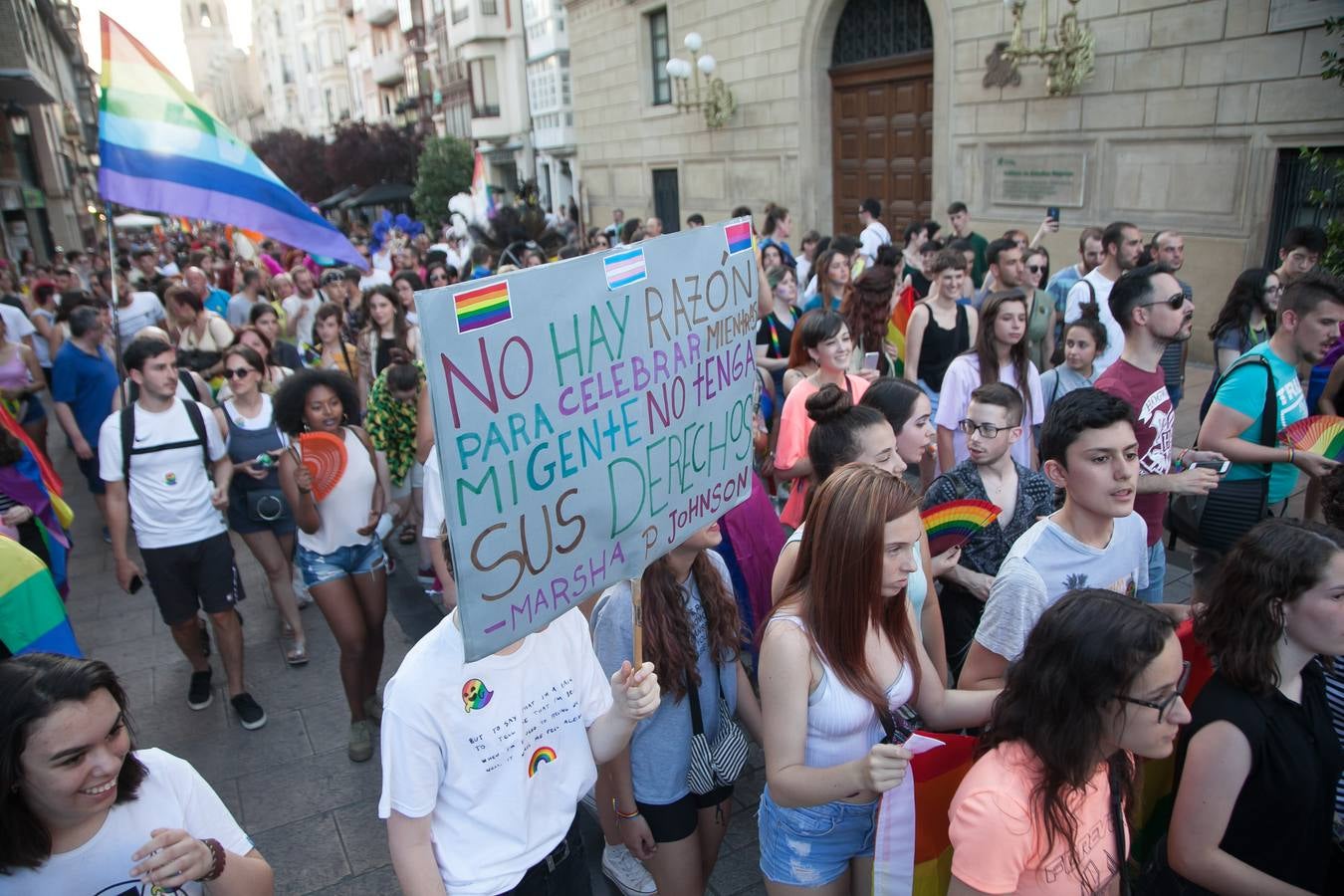 Unos jóvenes, durante la manifestación