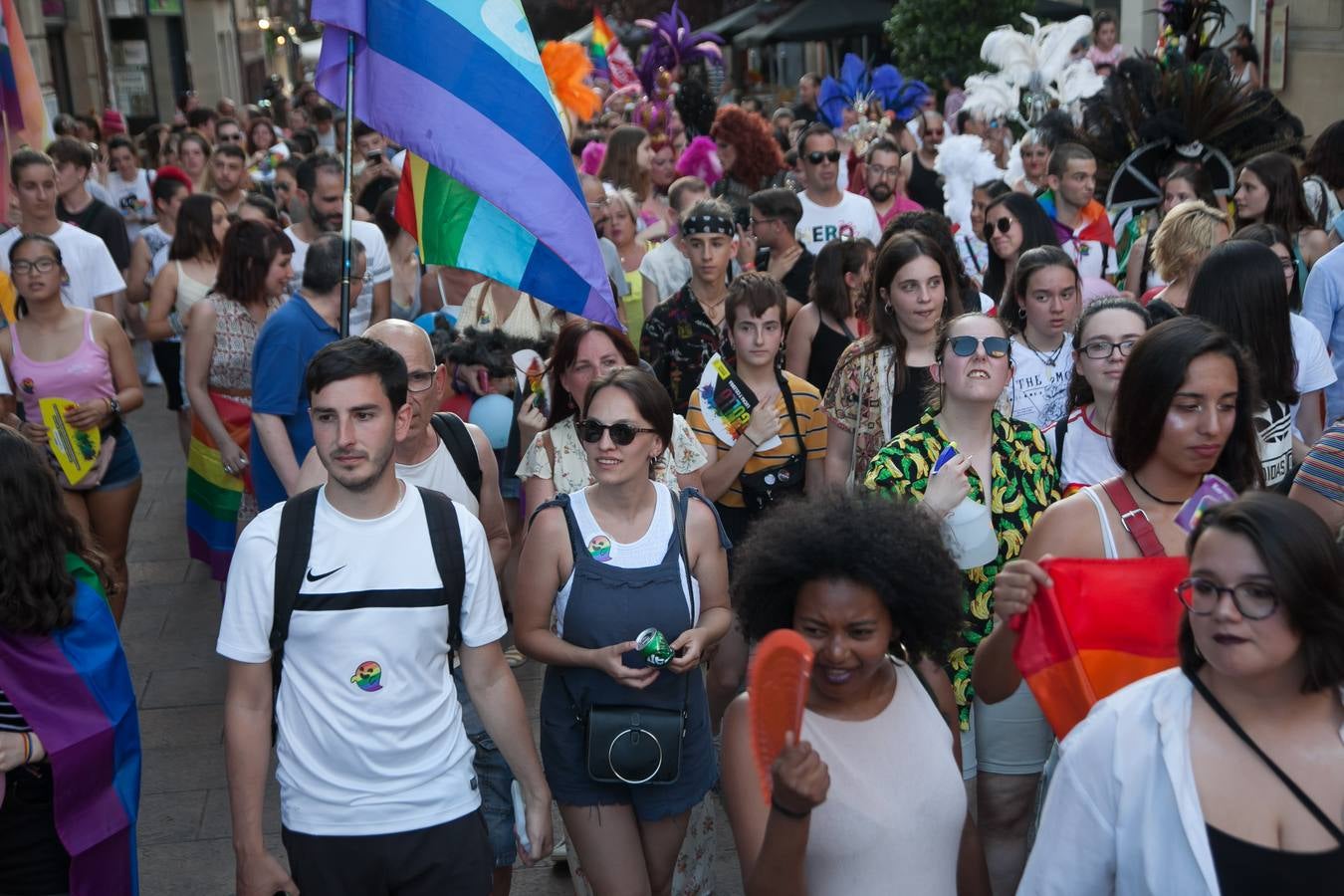 Unos jóvenes, durante la manifestación