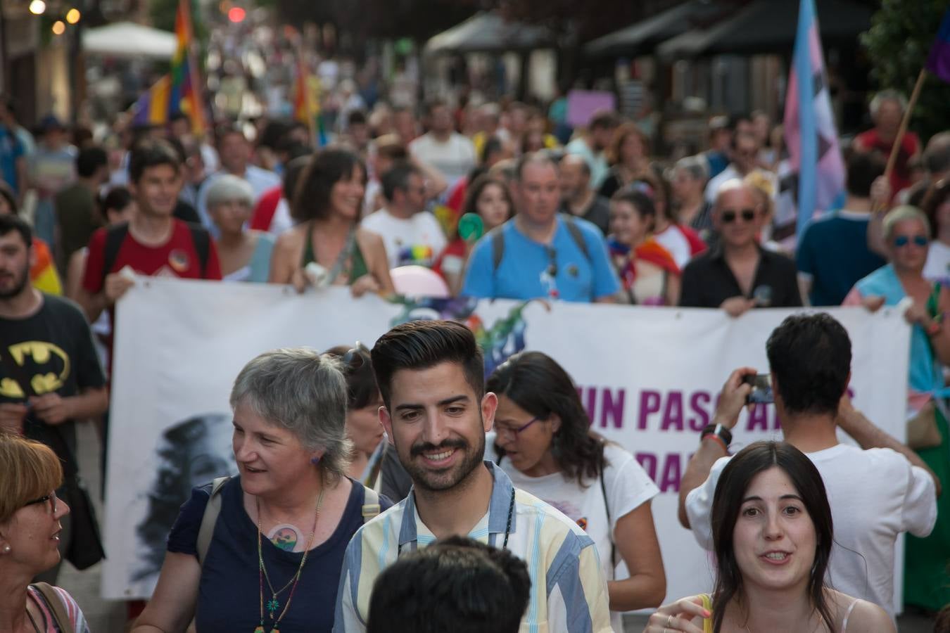 Unos jóvenes, durante la manifestación