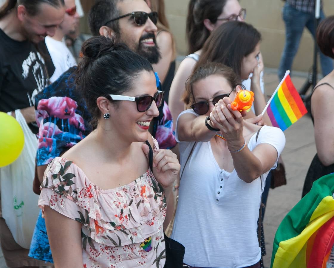 Unos jóvenes, durante la manifestación