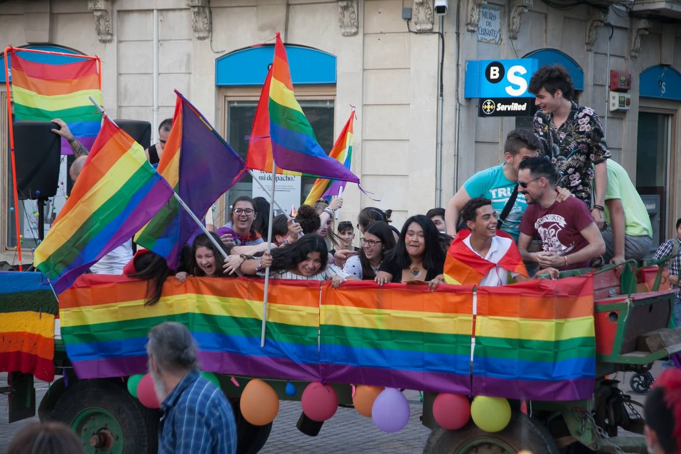 Unos jóvenes, durante la manifestación