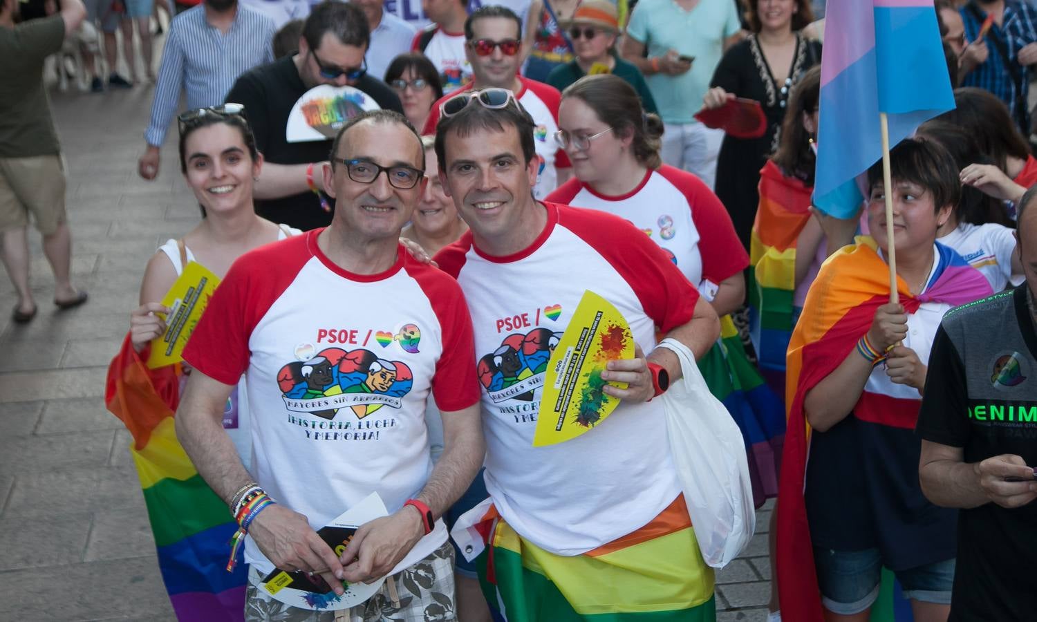 Unos jóvenes, durante la manifestación