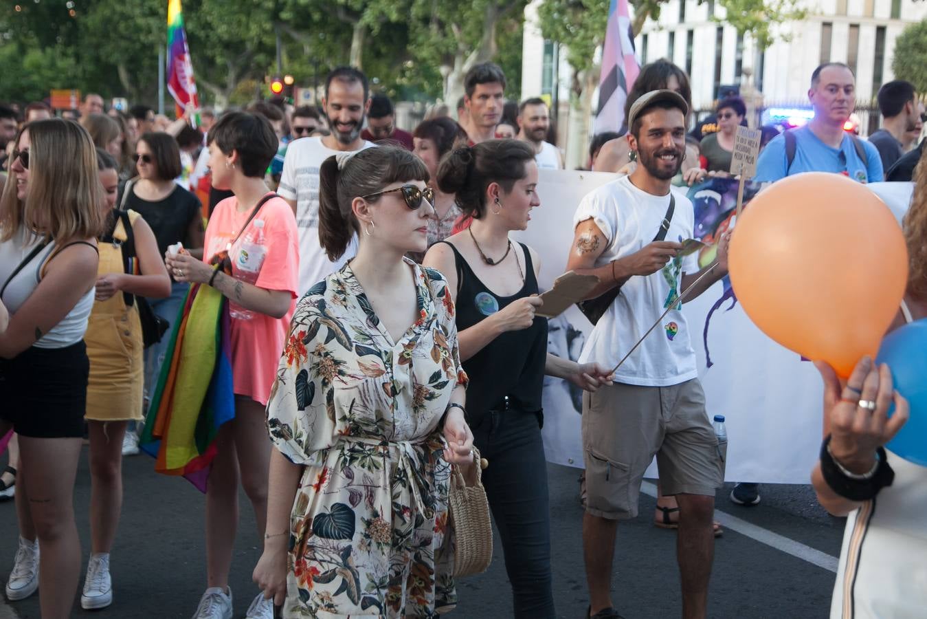 Unos jóvenes, durante la manifestación