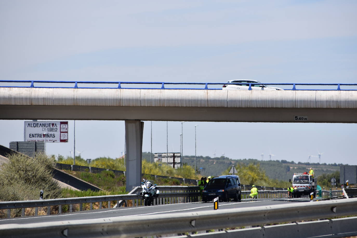 Imagen del accidente en Aldeanueva de Ebro.